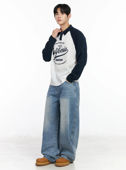mens-california-heritage-raglan-long-sleeve-shirt-im518 / Dark blue