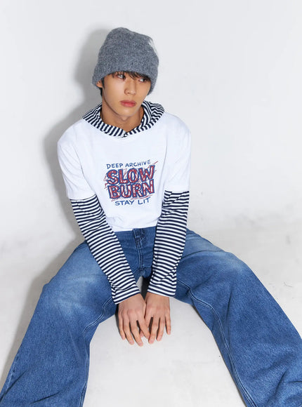 flower-knit-beanie-gray-if506 / Gray