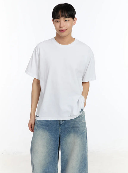 mens-distressed-short-sleeve-tee-ia507 / White