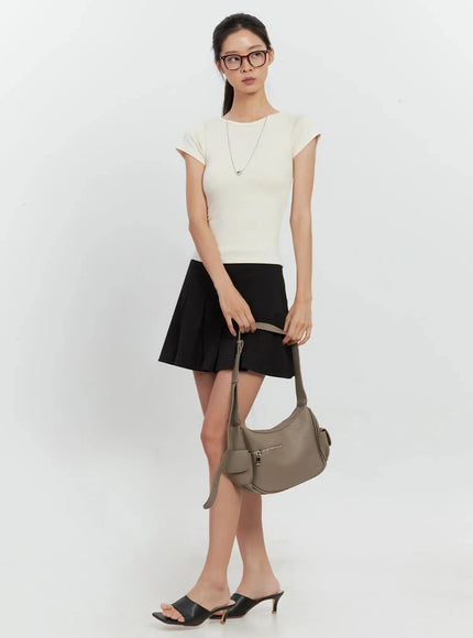 Round Neck Short-Sleeve Top IL528