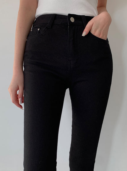 High Waist Cotton Skinny Pants J31