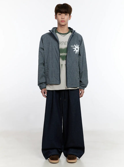 Men's Checkered Windbreaker Jacket IS529