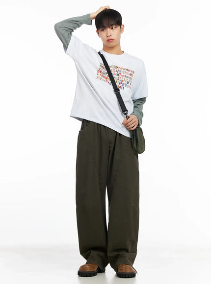 Men's Wide-Fit Cotton Pants IM511