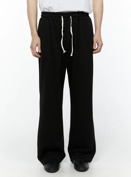 Men's Wide Leg Sweatpants (Black) IY506