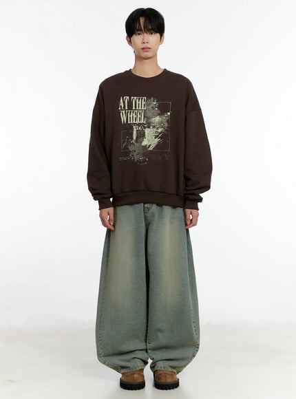 vintage-graphic-crewneck-sweatshirt-id502 / Dark brown