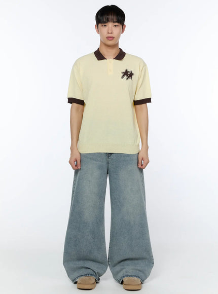 Men's Contrast Graphic Polo Shirt IA520