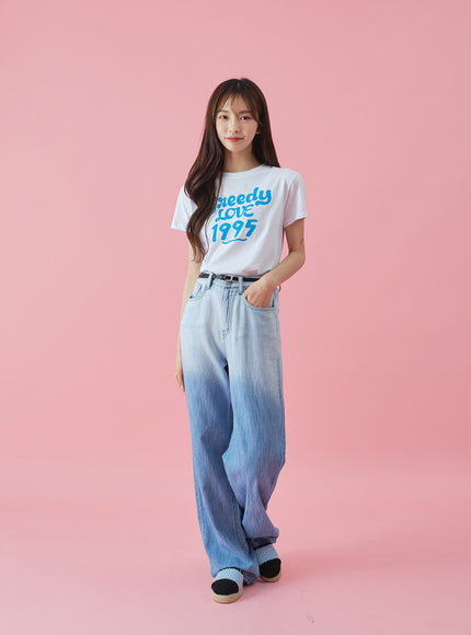 Gradient Wide Leg Jeans BY27