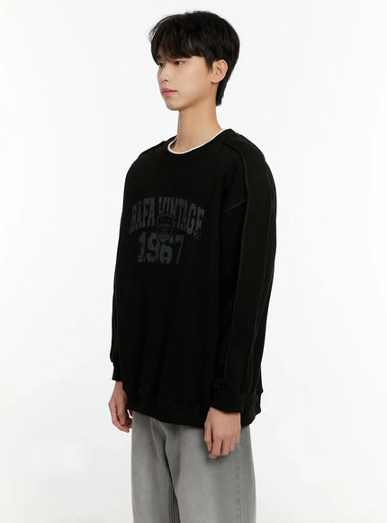 Men's Vintage Graphic Crewneck Sweatshirt IO531