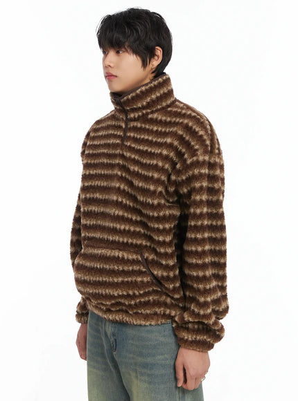 mens-warm-fleece-striped-quarter-zip-up-ij512