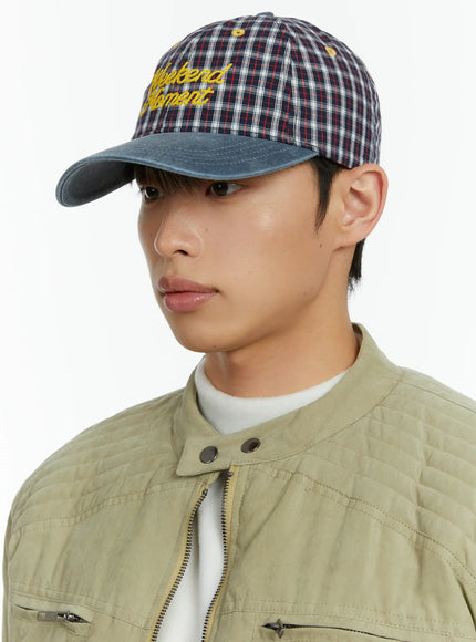 weekend-moment-embroidered-denim-plaid-baseball-cap-if511