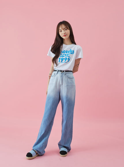 Gradient Wide Leg Jeans BY27