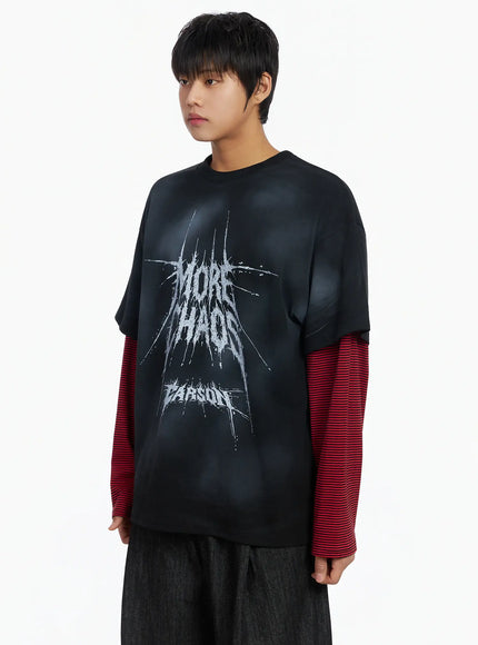 mens-black-vintage-graphic-layered-long-sleeve-tee-ij527
