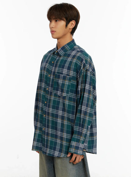 Men's Oversized Plaid Shirt ID524