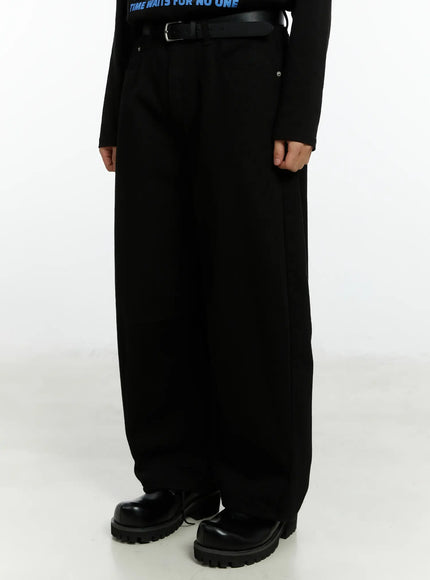 mens-black-curved-fit-wide-cotton-pants-if511
