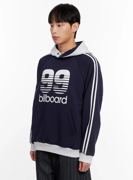 Men's 99 Billboard Print Hoodie IO523