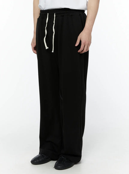 Men's Wide Leg Sweatpants (Black) IY506