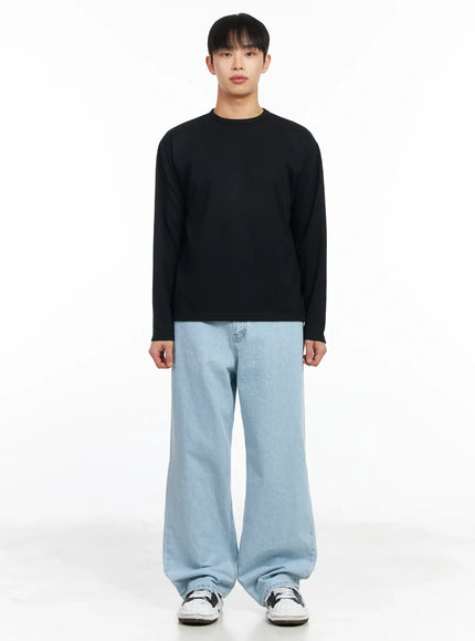 Men's Light Washed Wide Leg Jeans IM511