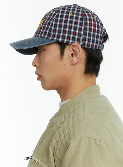 weekend-moment-embroidered-denim-plaid-baseball-cap-if511