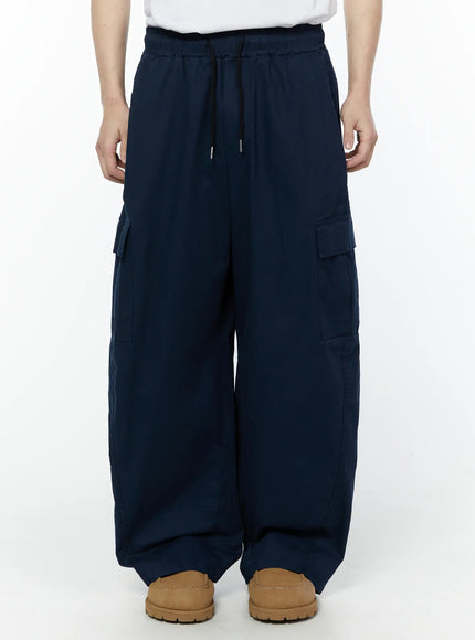 Men's Wide Cargo Pants (Dark Blue) IY506