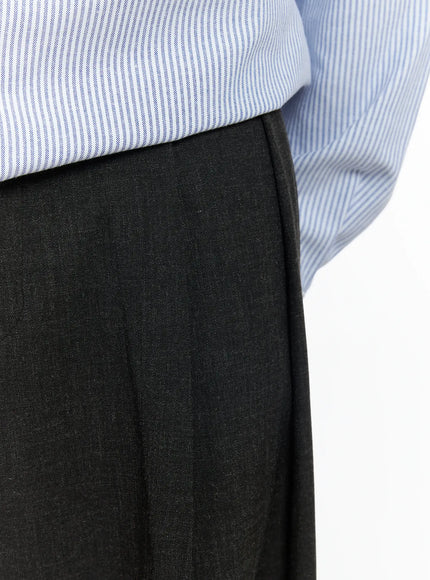 Men's Dark Gray Wide Slacks IJ521