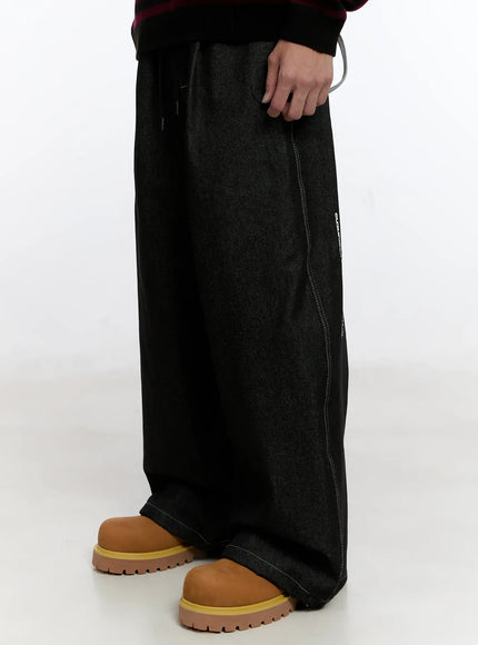 Men's Graphic Jeans (Black) IS529