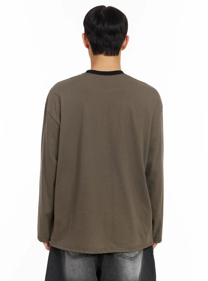 Men's Glitch Graphic Long Sleeve Top IM516