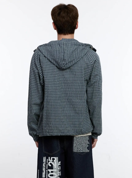 Men's Checkered Windbreaker Jacket IS529