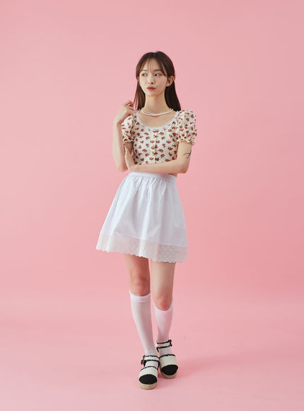 Lacy Flower Print Cardigan BY31