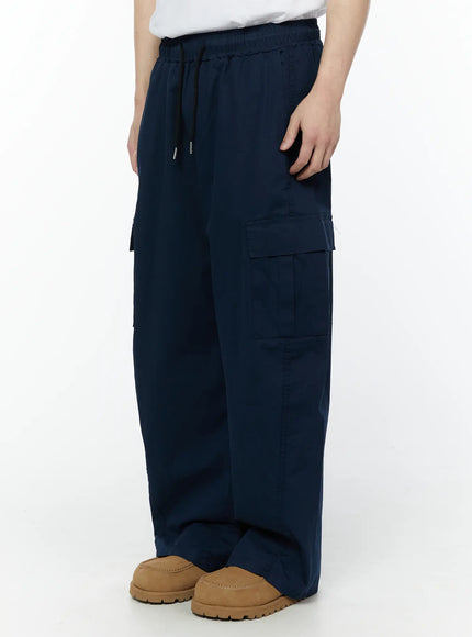 Men's Wide Cargo Pants (Dark Blue) IY506