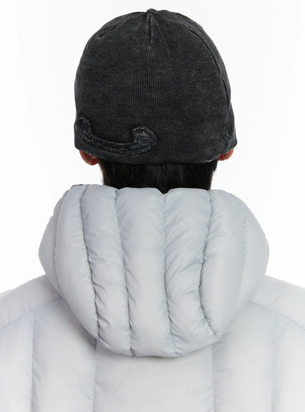 Men's Washed Denim Ribbed Beanie ID511