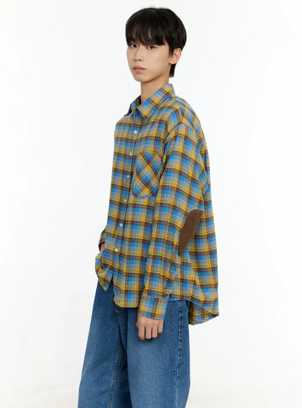 mens-checkered-elbow-patch-shirt-in503