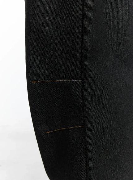 Men's Pintuck Jeans (Black)  IN518