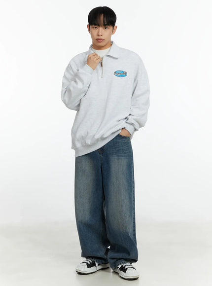 mens-orginality-quarter-zip-sweatshirt-if511 / Light gray