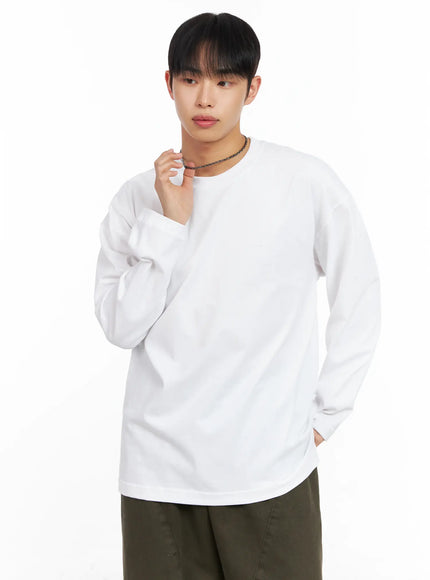 mens-classic-side-slit-long-sleeve-tee-im511 / White
