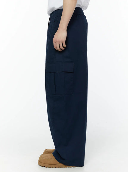 Men's Wide Cargo Pants (Dark Blue) IY506