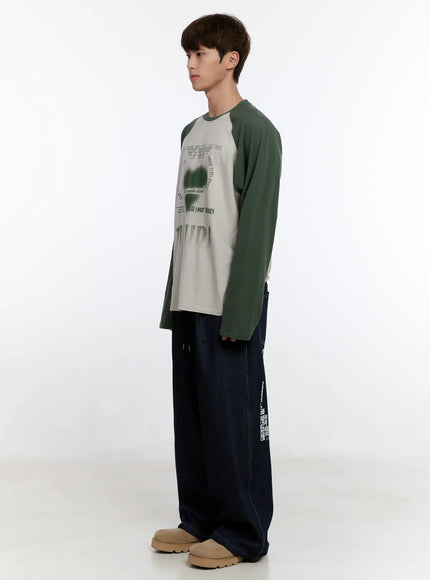 Men's Graphic Jeans (Dark Blue) IS529