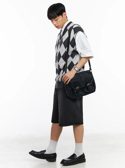 Men's V-Neck Argyle Sweater Vest IA501