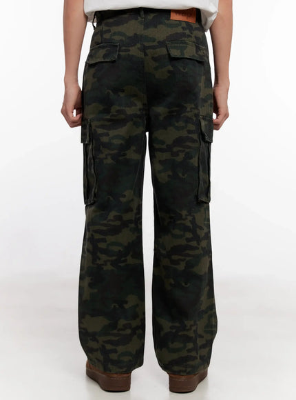 Men's Camo Parachute Cargo Pants IO523