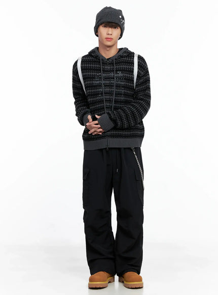 mens-striped-textured-double-zip-up-hoodie-io506