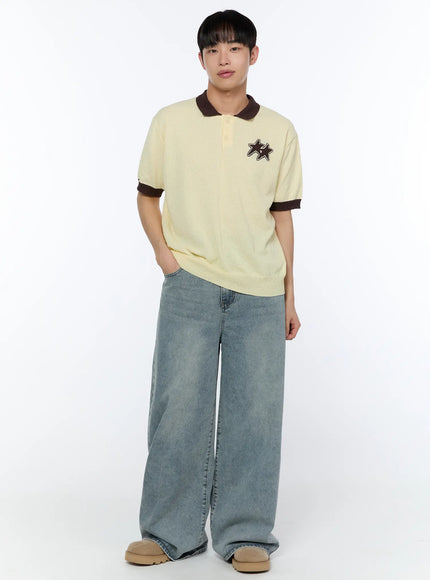 Men's Contrast Graphic Polo Shirt IA520