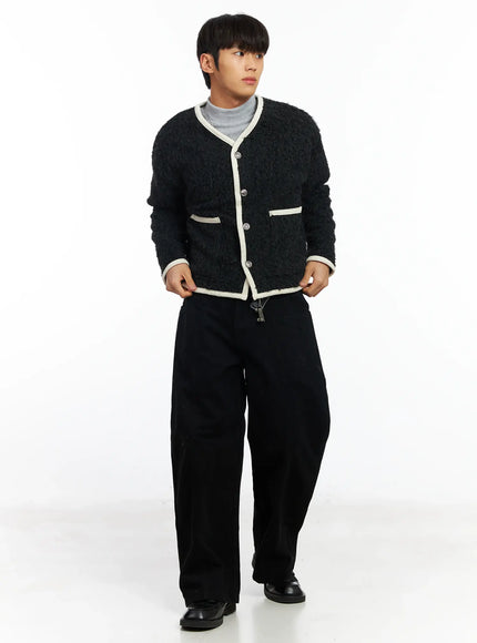 mens-wool-blend-tweed-jacket-if504 / Black