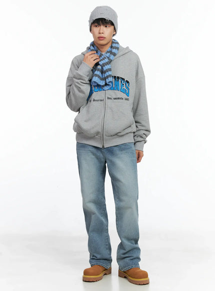 Men's Graphic Magazine Zip-Up Hoodie IN518