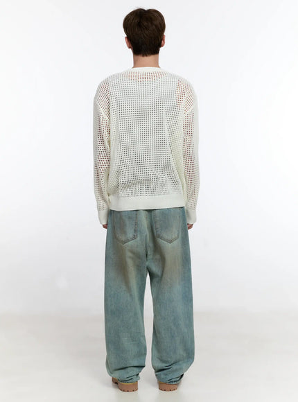 Men's Vintage Wash Wide Fit Jeans IS529