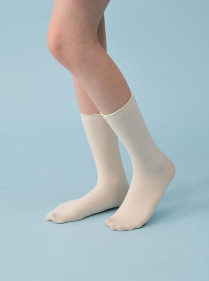 Sheer Ribbed Socks BY27