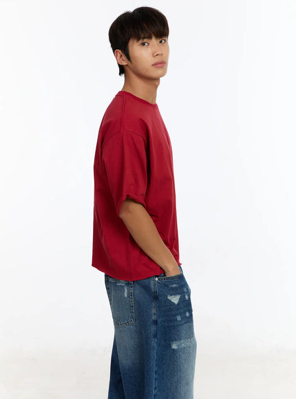 mens-raw-edge-cut-off-t-shirt-im530 / Red