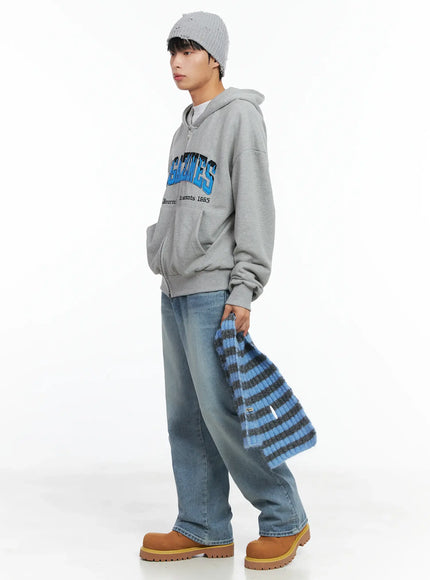 Men's Graphic Magazine Zip-Up Hoodie IN518