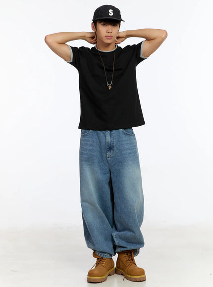 Men's Wide Leg Balloon Jeans IM530
