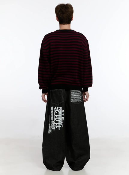 Men's Graphic Jeans (Black) IS529