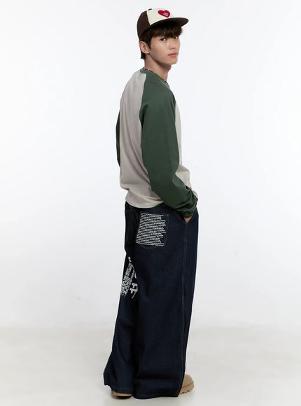 Men's Graphic Jeans (Dark Blue) IS529