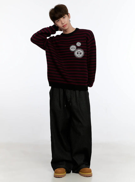 Men's Graphic Jeans (Black) IS529